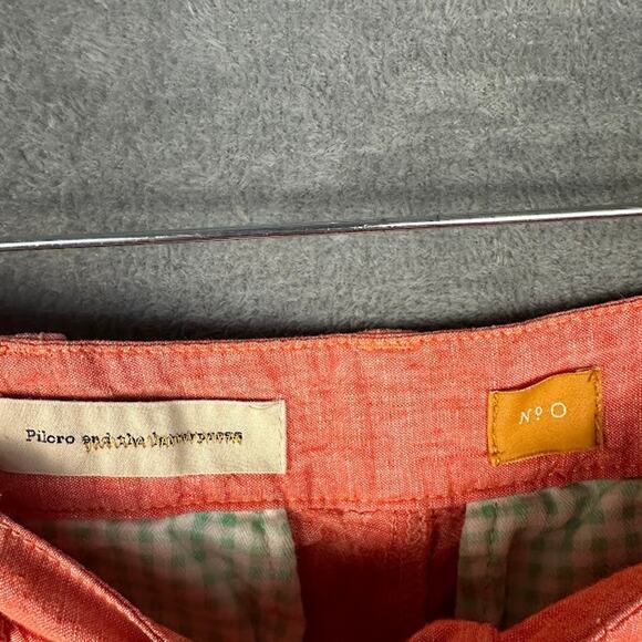 Pilcro Anthropologie Pants Women 0 Pink Linen Wide Leg Pockets Beach Boho Resort - Picture 6 of 12